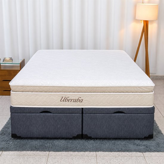 Colch�o Queen Espuma Viscoel�stica Uberaba ColchoMinas + Base Box Ba� Queen Confort Linh�o Petr�leo Blindado Issacar - 158x198x75