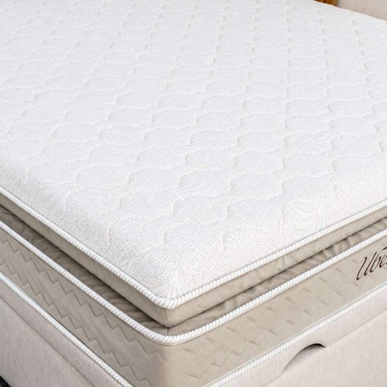 Colch�o Queen Espuma Viscoel�stica Uberaba ColchoMinas + Base Box Ba� Queen Confort Linh�o Palha Blindado Issacar - 158x198x75