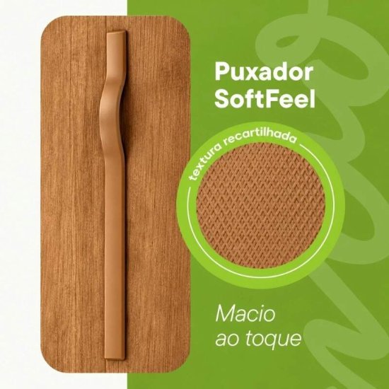 Guarda-roupa Casal 2,71m Suavit� Am�ndoa Clean 6 Portas 6 gavetas + C�moda 0,89m Suavit� Am�ndoa Clean 4 Gavetas - Lopas