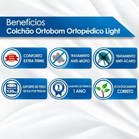 Cama Casal Esmeralda Plus Cinamomo/Off - D Doro + Mesa de Cabeceira New Athos Cinamomo/Off com 2 Gavetas - D Doro + Colch�o Casal Ortop�dico Light Ortobom 138x188x25 cm | Suporta at� 260kg