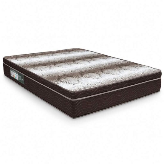Cama Casal Esmeralda Plus Cinamomo/Off - D Doro + Mesa de Cabeceira New Athos Cinamomo/Off com 2 Gavetas - D Doro + Colch�o Casal Ortop�dico Light Ortobom 138x188x25 cm | Suporta at� 260kg