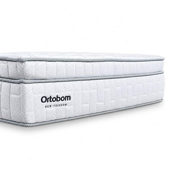 Colch�o Casal Molas Ensacadas New Freedom Ortobom 138x188x32 cm | Suporta at� 300kg