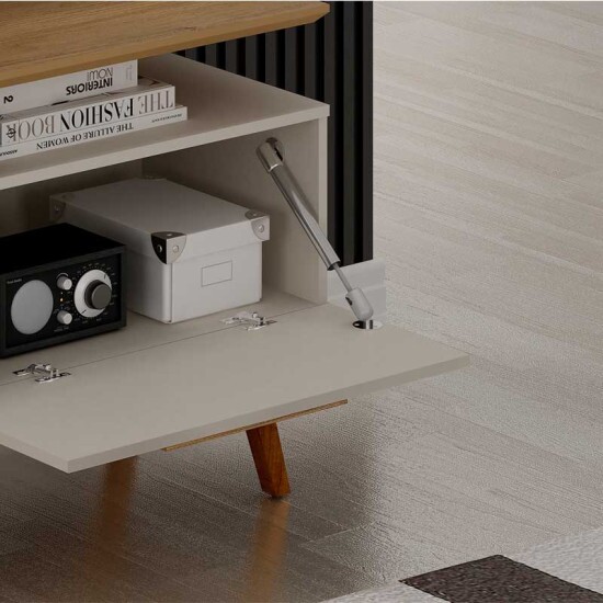 Rack Bancada S�o Paulo Larg.2.00m Cinamomo/Off para TV at� 70\\\" - Valdemoveis