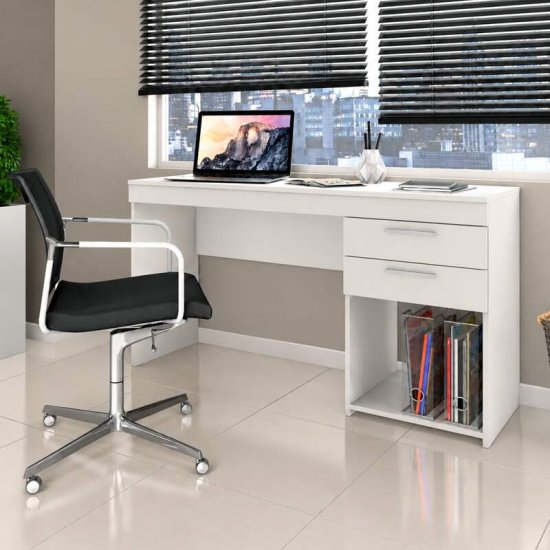 Combo Multiuso 0,70m Escrit�rio 2 Portas + Mesa 1,21m Office NT 51015 Branco - Not�vel