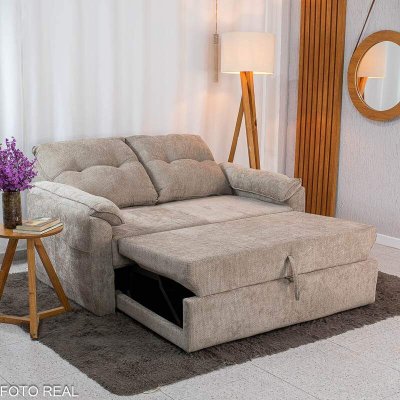 Sof� Cama Tiffany Chenile Marrom Claro 543 - 1,60m