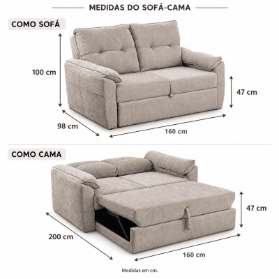 Sof� Cama Tiffany Chenile Marrom Claro 543 - 1,60m