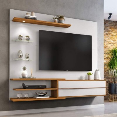Painel NT 1115 Larg. 1.80m Off White/Freij� C/ Led para TV at� 60