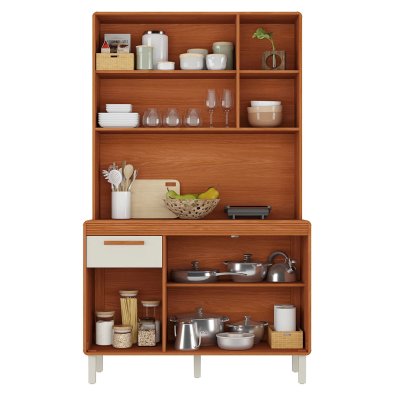 Kit Cozinha 1,20m Dunas Cinamomo/Off 18/17 5 Portas 1 Gaveta - Itatiaia