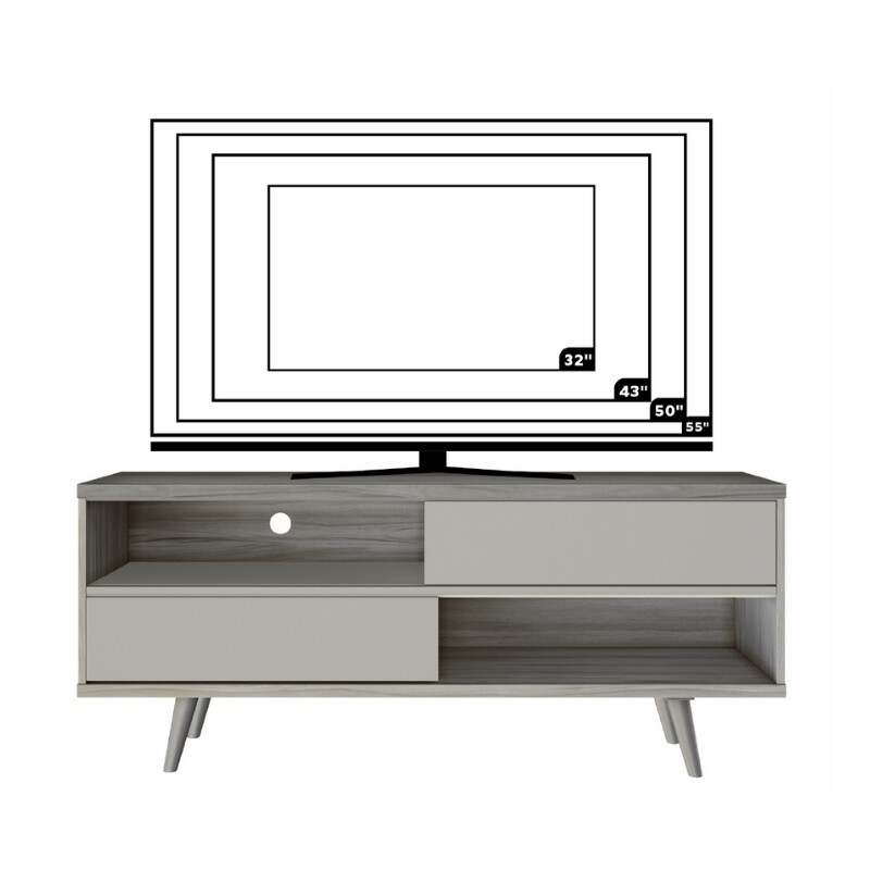 ラック Rack Bancada NT 1180 Larg.1.35m Freijó/Preto para TV até 55