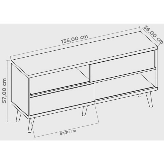 Rack Bancada NT 1180 Larg.1.35m Freij�/Off TV at� Polegadas - Not�vel