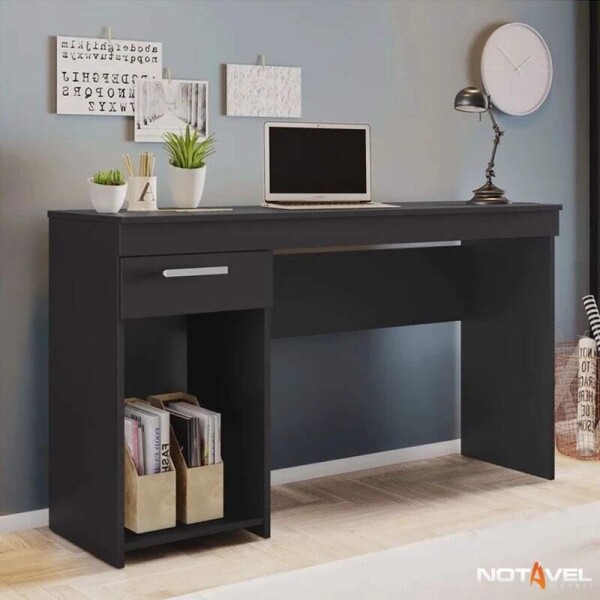 Mesa Office NT 2070 Preto 1 Gaveta Larg. 1.08m - Notvel