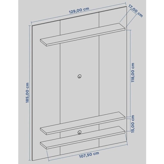 Painel NT 1195 Larg. 1.29m TV at� 50 Polegadas Freij�/Off White Not�vel