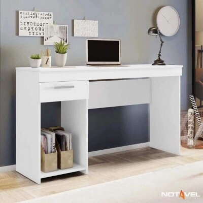 Mesa Office NT 2070 Larg. 1.08m Branco 1 Gaveta Not�vel