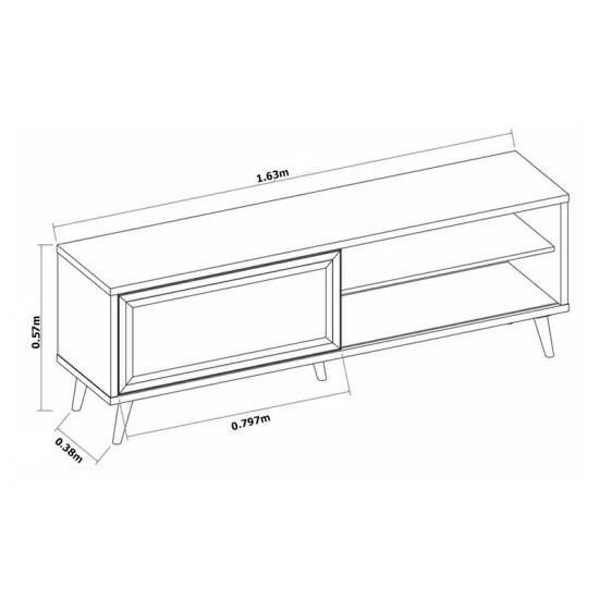 Rack Bancada NT 1175 Larg.1.63m TV at� 60 Polegadas Freij�/Preto Not�vel