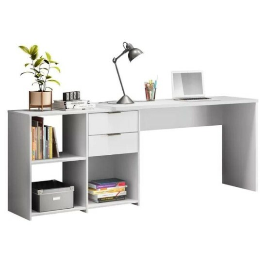 Mesa Office NT 2060 Larg. 2.00m Branco 2 Gavetas Not�vel
