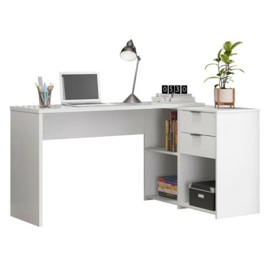 Mesa Office NT 2060 Larg. 2.00m Branco 2 Gavetas Not�vel
