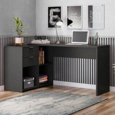 Mesa Office NT 2060 Preto 2 Gavetas Larg. 2.00m - Notvel