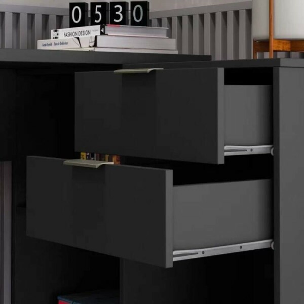 Mesa Office NT 2060 Preto 2 Gavetas Larg. 2.00m - Notvel
