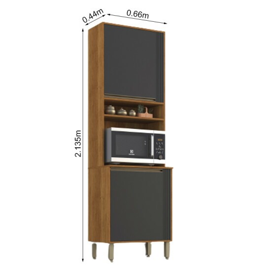 Torre Quente Cozinha P�rola Cinamomo/Grafite Sall�to