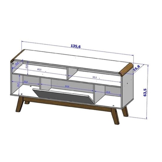 Rack 1,35m Lazuli Off para TV at� 55\" - Bechara