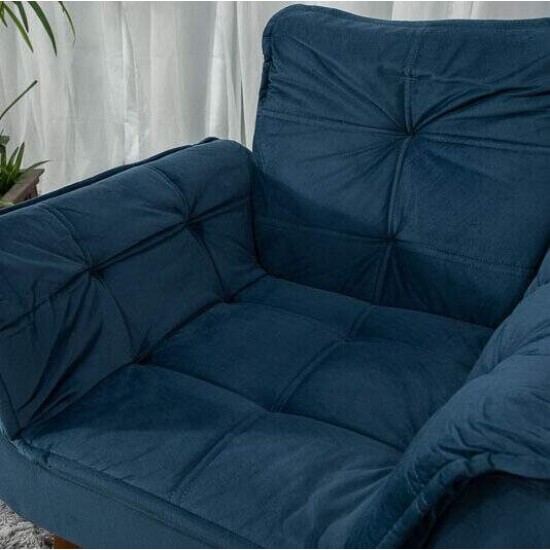 Poltrona P�rola Veludo Azul
