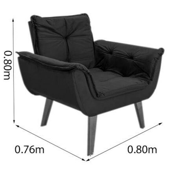 Poltrona Prola Base Fixa Veludo Marrom