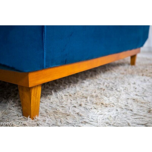 Sof 2 lugares Blgica Veludo Azul Claro Larg. 1.60m