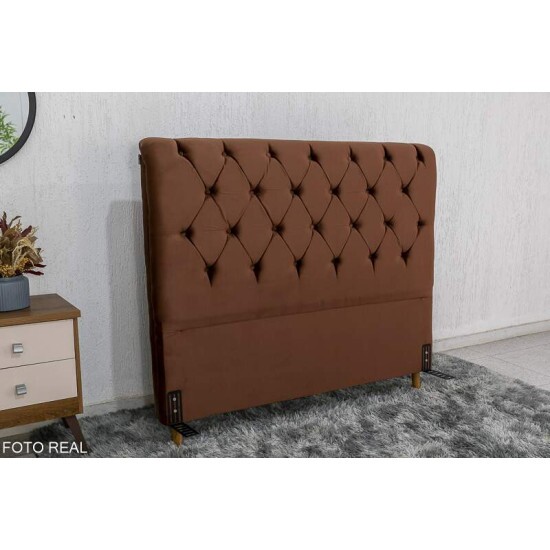 Cabeceira Queen Lav�nia Veludo Terracota Larg. 1.60m
