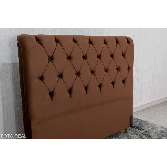 Cabeceira Queen Lav�nia Veludo Terracota Larg. 1.60m