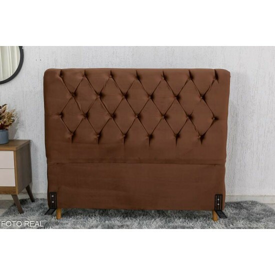 Cabeceira Queen Lav�nia Veludo Terracota Larg. 1.60m