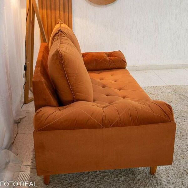 Sof 2 lugares Blgica Veludo Terracota Larg. 1.60m