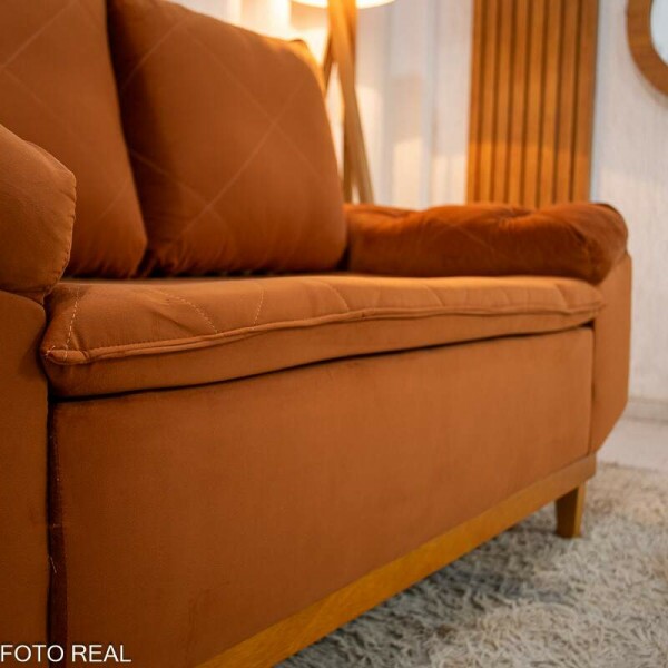 Sof 2 lugares Blgica Veludo Terracota Larg. 1.60m