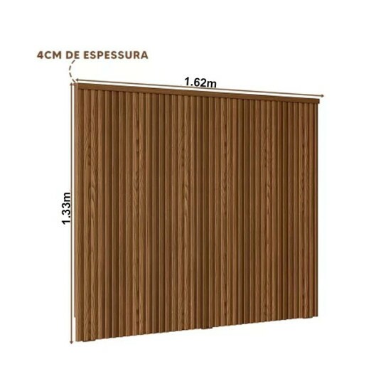 Cabeceira Queen Pipa MDF Ripado Largura 1.62m Freij� Linea Brasil