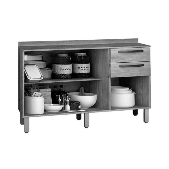 Balc�o Cozinha Val�ncia Carvalho-Grafite Larg. 1.20m Sall�to