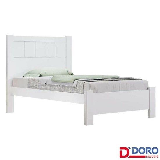 Cama Solteiro Prim�cia Branco 100% MDF Larg. 1.03m - D Doro