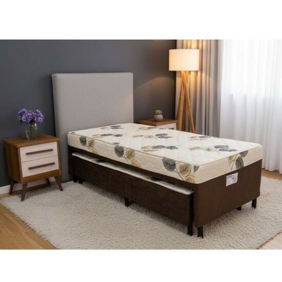 Cama Solteiro Unibox C/ Cama auxiliar Sonho Bom Marrom - Nosso Sonho | Suporta at� 120kg