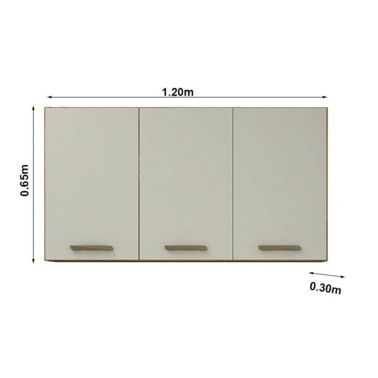 A�reo Cozinha S�o Luiz Cinamomo/Off Portas Larg. 1.20m - Valdemoveis