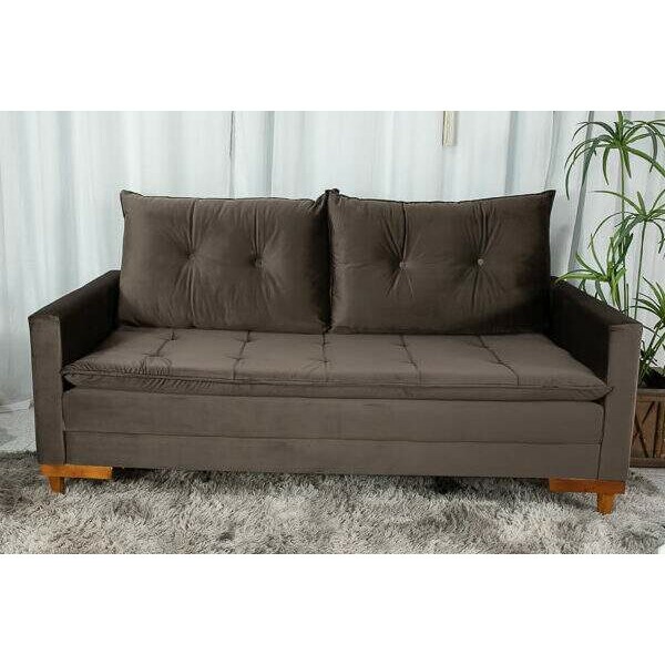 Sof Paris 3 lugares + Poltrona Veludo Marrom