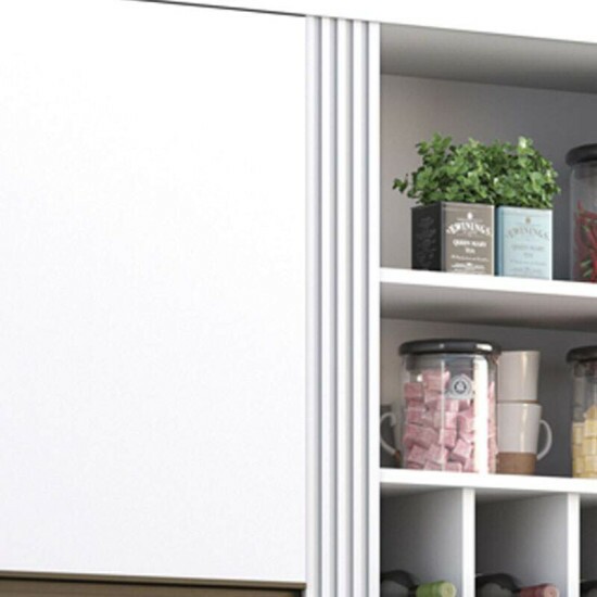 Arm�rio A�reo Cozinha P�rola Larg. 1.20m Branco Sall�to