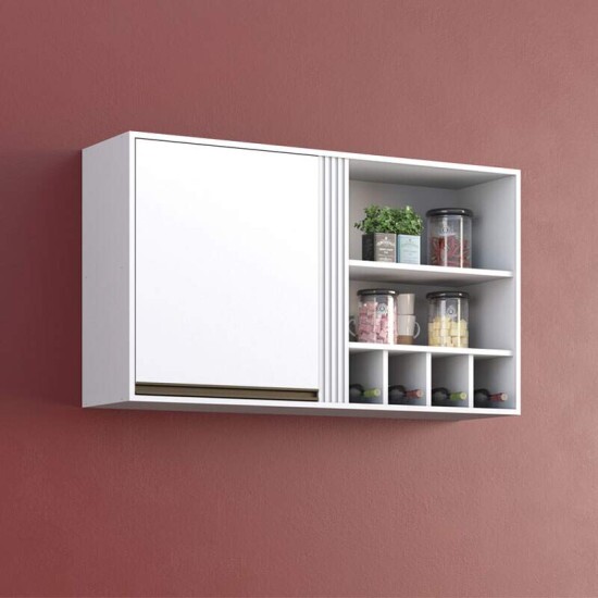 Arm�rio A�reo Cozinha P�rola Larg. 1.20m Branco Sall�to