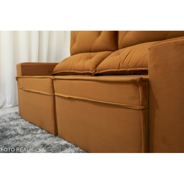 Sof Retrtil Reclinvel Moscou 2.00m Veludo Terracota A62