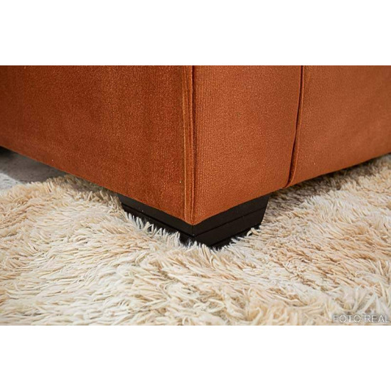 Sof� Canto 5 lugares com Puff Alemanha Veludo Terracota A33