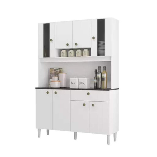 Kit de Cozinha 1,20m �nix Branco 8 Portas 1 Gaveta - Poquema