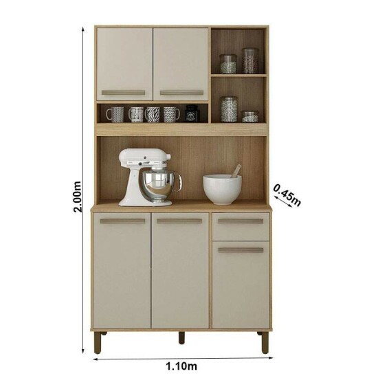 Arm�rio Ametista Larg.1.10m Cinamomo/Off 05 Portas 01 Gaveta - Valdemoveis