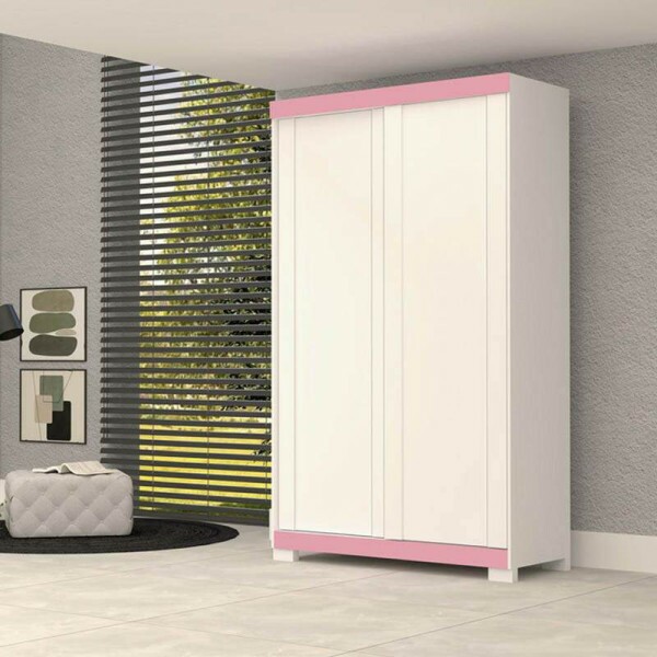 Guarda-Roupa Solteiro Samira 2 Portas 2 Gavetas Flex Branco/Azul/Rosa/Lils Larg. 1.09m Com Ps ACP