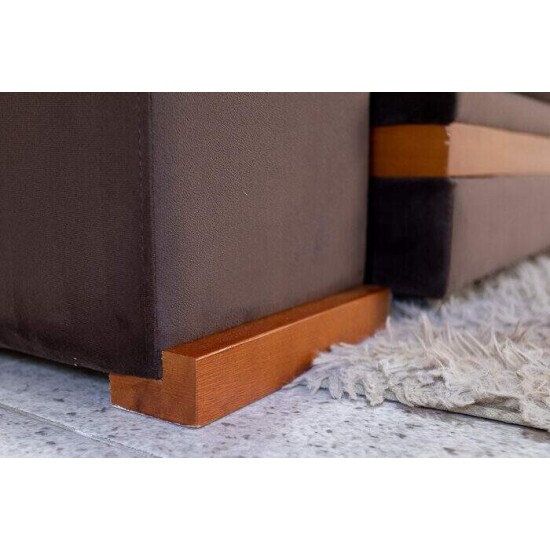 Sof� Retr�til Reclin�vel Ibis 2.50m Veludo Marrom 815 - D33 e Molas Ensacadas