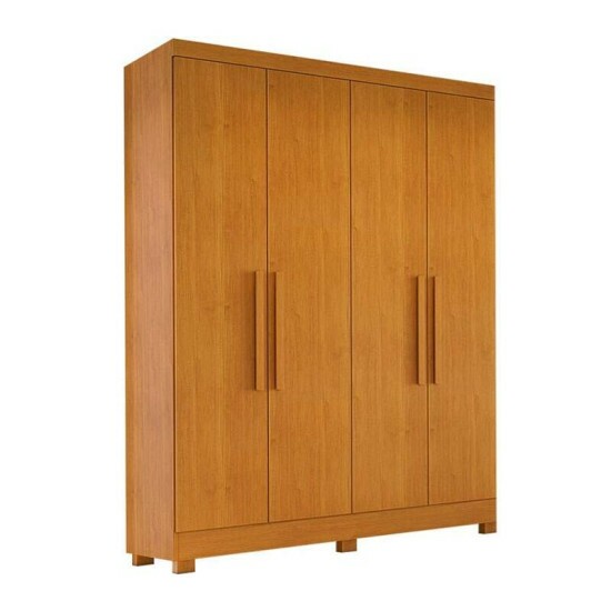 Guarda-Roupa Solteiro 4 Portas Larg. 1.20m Sergipe Nature 100% MDF Com P�s Bianchi