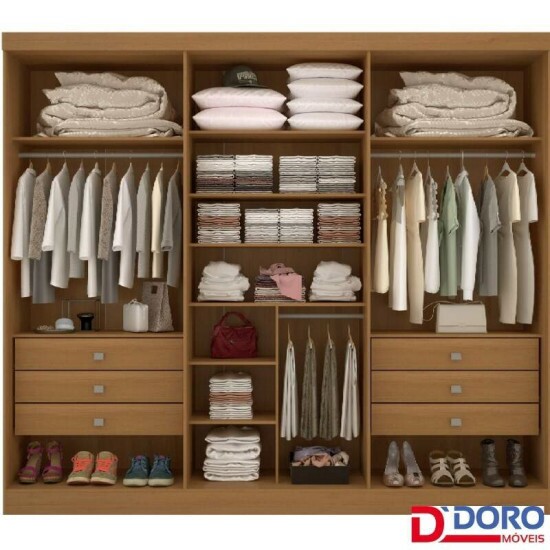 Guarda-roupa Da Vinci Plus 6 Portas Cinamomo/Off White Larg. 2.75m - D Doro