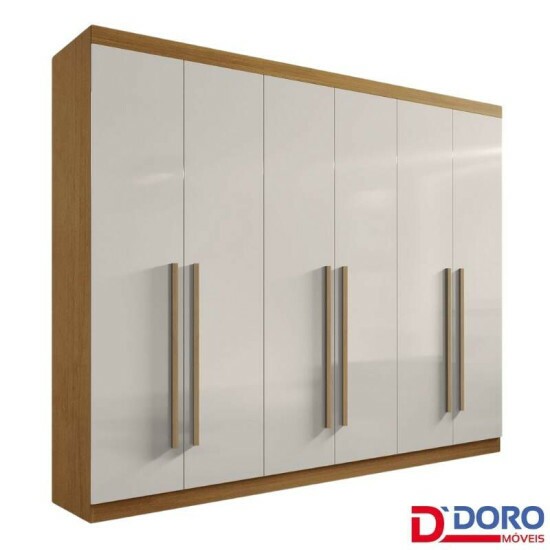 Guarda-roupa Da Vinci Plus 6 Portas Cinamomo/Off White Larg. 2.75m - D Doro