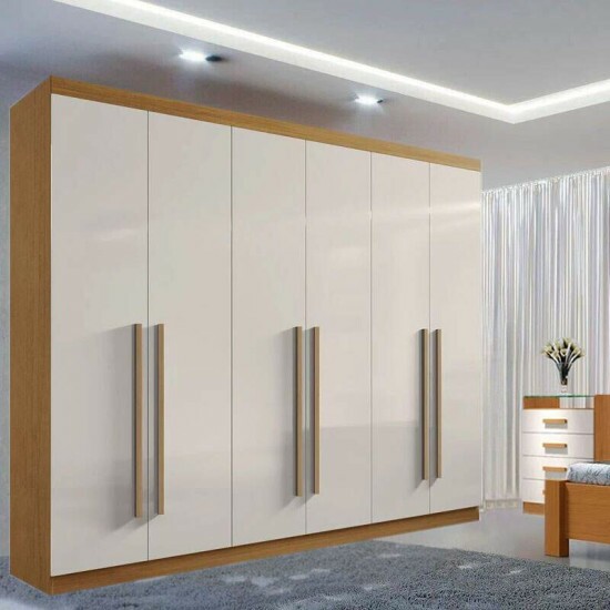 Guarda-roupa Da Vinci Plus 6 Portas Cinamomo/Off White Larg. 2.75m - D Doro